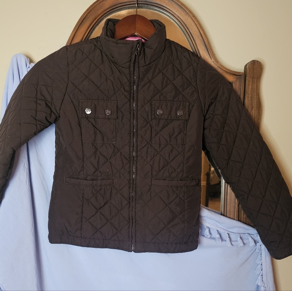 GAP Brown Quilted Kids Puffer with Pink Lining - Picture 4 of 6